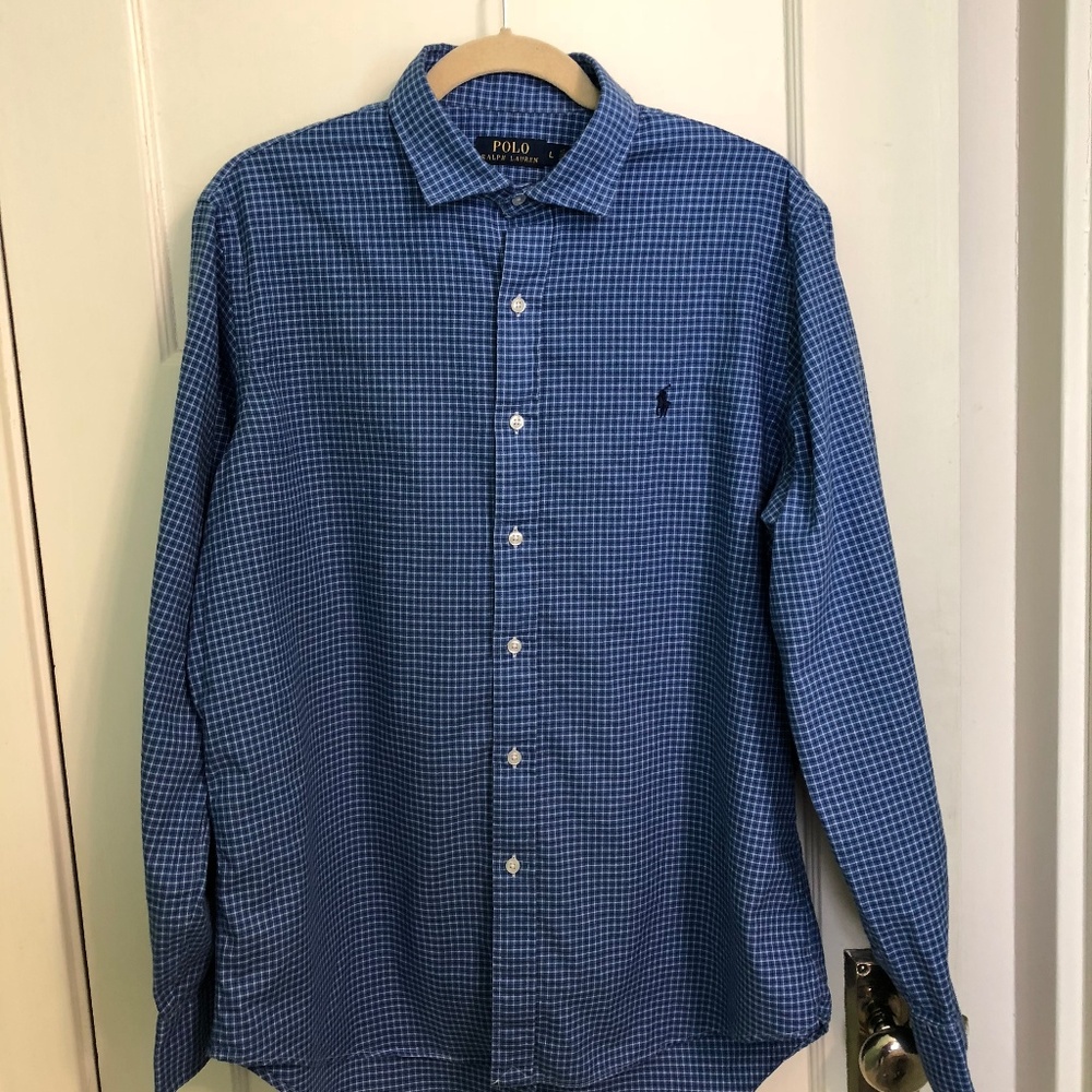 Ralph Lauren Large Blue Checkered Button Up